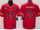 Kansas City Chiefs #15 Patrick Mahomes Red With Gold Name Limited Jersey