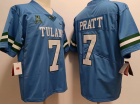 Tulane Green Wave #7 Michael Pratt Blue Jersey