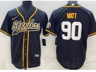 Pittsburgh Steelers #90 T.J. Watt Black Baseball Jersey