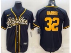 Pittsburgh Steelers #32 Franco Harris Black Color Rush Baseball Jersey