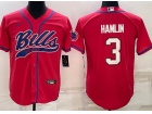 Buffalo Bills #3 Damar Hamlin Red Baseball Jersey