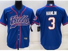 Buffalo Bills #3 Damar Hamlin Blue Baseball Jersey