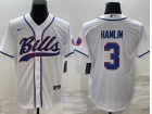 Buffalo Bills #3 Damar Hamlin White Baseball Jersey