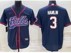 Buffalo Bills #3 Damar Hamlin Blue Baseball Jersey