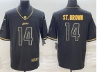 Detroit Lions #14 Amon-Ra St. Brown Black Golden limited Jersey