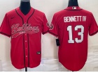 Georgia Bulldogs #13 Stetson Bennett IV Red Baseball Jersey