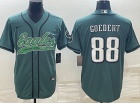 Philadelphia Eagles #88 Dallas Goedert Green Baseball Jersey