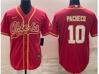 Kansas City Chiefs #10 Isiah Pacheco Red Baseball Jersey