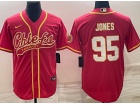 Kansas City Chiefs #95 Chris Jones Red Baseball Jersey