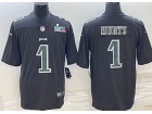 Philadelphia Eagles #1 Jalen Hurts Black Superbowl Jersey