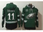 Philadelphia Eagles #11 Aj Brown Green Hoodies