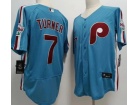 Nike Philadelphia Phillies #7 Trea Turner Blue Flexbase Jersey