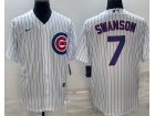 Nike Chicago Cubs #7 Dansby Swanson White Cool Base Jersey