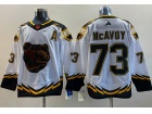 Adidas Boston Bruins #73 Charlie Mcavoy White 2023 Reverse Jersey