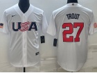 Team USA  #27 Mike Trout White Jersey