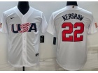 Team USA #22 Clayton Kershaw White Jersey