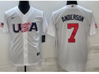 Team USA #7 Tim Anderson White Jersey