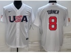 Team USA #8 Justin Turner White Jersey