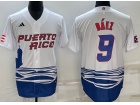 Puerto Rico #9 Javier Baez White Jersey