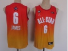 Los Angeles Lakers #6 Lebron James Orange 2023 All Star Jersey