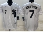 Nike Chicago White Sox #7 Tim Anderson White Cool Base Jersey