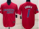 Puerto Rico #1 Carlos Correa Red Jersey