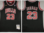 Chicago Bulls #23 Michael Jordan Black Throwback With Finlas Pacth Jersey