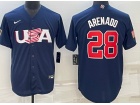 Team USA #28 Nolan Arenado Blue Jersey