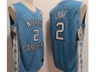 North Carolina Tar Heels #2 Caleb Love Blue Jersey