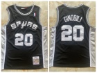 San Antonio Spurs #20 Manu Ginóbili Black Throwback Jersey