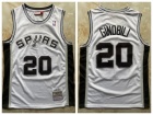 San Antonio Spurs #20 Manu Ginóbili White Throwback Jersey