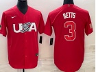 Team USA #3 Mookie Betts Red ersey