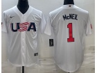 Team USA #1 Jeff Mcneil White Jersey