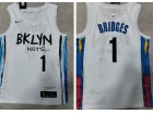 Nike Brooklyn Nets #1Mikal Bridges White 2022-23 City Jersey