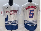 Puetro Rico #5 Enrique Hernandez White Jersey