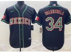 Mexico #34 Fernando Valenzuela Black Jersey