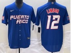 Puerto Rico #12 Francisco Lindor Blue Jersey