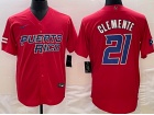 Puerto Rico #21 Robert Clemente Red Jersey