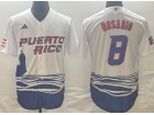 Puerto Rico #8 Eddie Rosario White Jersey