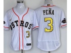 Houston Astros #3 Jeremy Pena White Gold 2023 Champion Flexbase Jersey