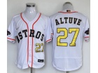 Houston Astros #27 Jose Altuve White Gold 2023 Champion Flexbase Jersey