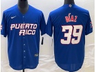 Puerto Rico #39 Edwin Diaz Blue Jersey