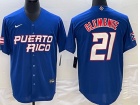 Puerto Rico #21 Robert Clemente Blue Jersey