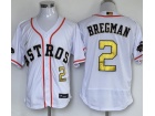 Houston Astros #2 Alex Bregman White Gold 2023 Champion Flexbase Jersey