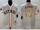 Houston Astros #27 Jose Altuve White Gold 2023 Champion Cool Base Jersey