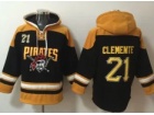 Pittsburgh Pirates #21 Robert Clemente Black Hoodies