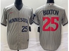 Minnesota Twins #25 Byron Buxton Grey With Strips Cool Base Jersey Jerseys