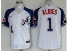 Atlanta Braves #1 Ozzie Albies White City Cool Base Jersey