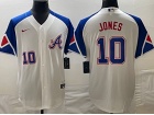 Atlanta Braves #10 Chipper Jones White City Cool Base Jersey