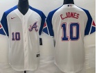 Atlanta Braves #10 C.JONES White City Cool Base Jersey